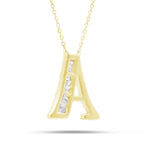 10K Gold 2.40ct Baguette & Round Diamond Initial Necklace