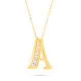 10K Gold 2.40ct Baguette & Round Diamond Initial Necklace