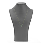 14k Gold Pot Leaf Green Enamel Necklace