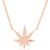 14k Gold Pot Leaf Necklace