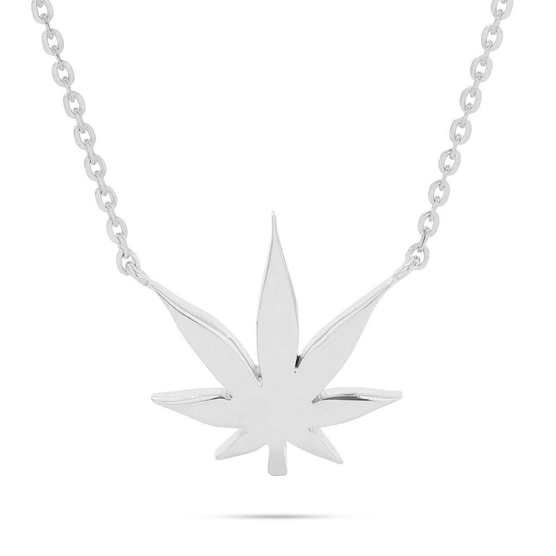 14k Gold Pot Leaf Necklace