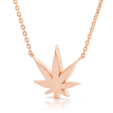 14k Gold Pot Leaf Necklace