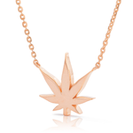 14k Gold Pot Leaf Necklace