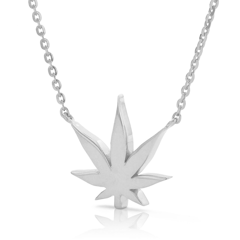 14k Gold Pot Leaf Necklace