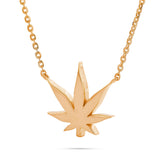 14k Gold Pot Leaf Necklace