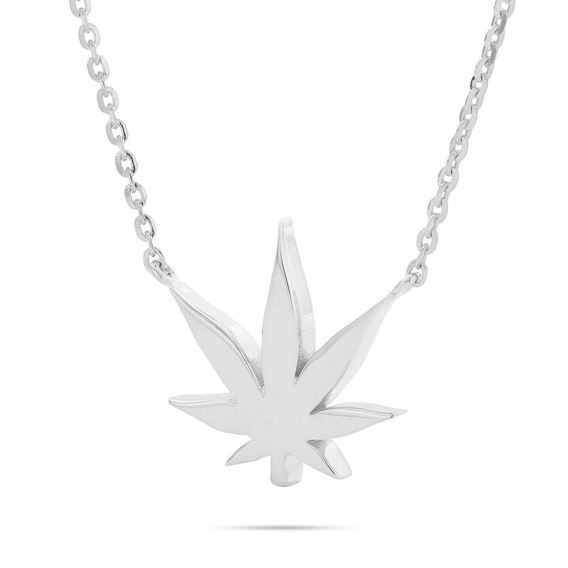 14k Gold Pot Leaf Necklace