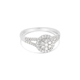 14K White Gold Cluster Diamond Bridal Ring