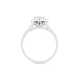 14K White Gold Cluster Diamond Bridal Ring