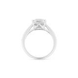 14K White Gold Cluster Diamond Engagement Ring