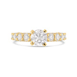 14K Yellow Gold Round Diamond Engagement Ring
