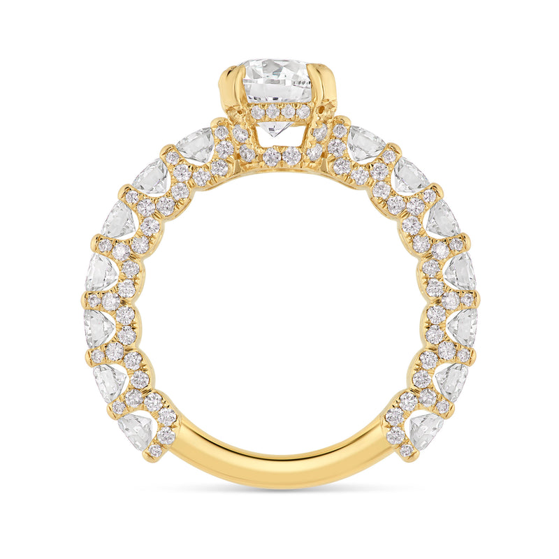 14K Yellow Gold Round Diamond Engagement Ring
