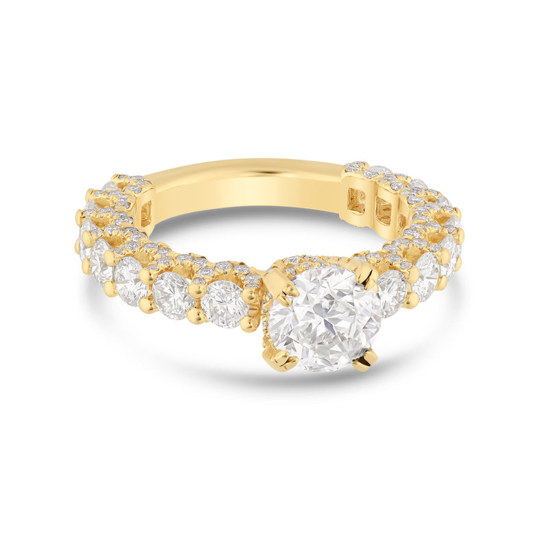 14K Yellow Gold Round Diamond Engagement Ring