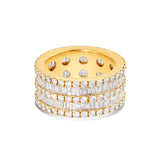 5-Row Baguette & Round Diamond Eternity Band