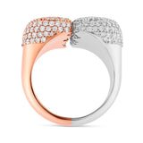 10K Two-Tone Gold Diamond Broken Heart Bubble Ring