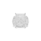 Statement 10k White Gold Diamond Fashion Ring