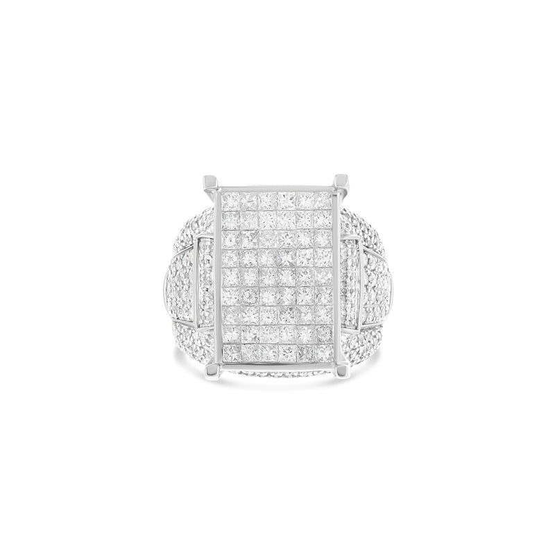 Statement 10k White Gold Diamond Fashion Ring