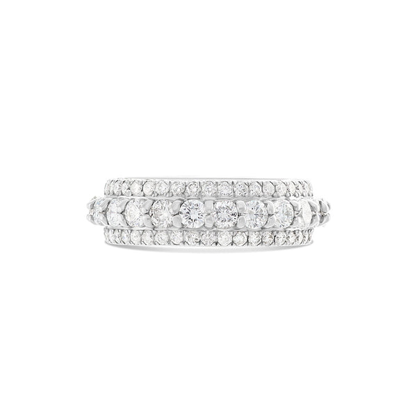 5-Row Diamond Middle Raised Eternity Band