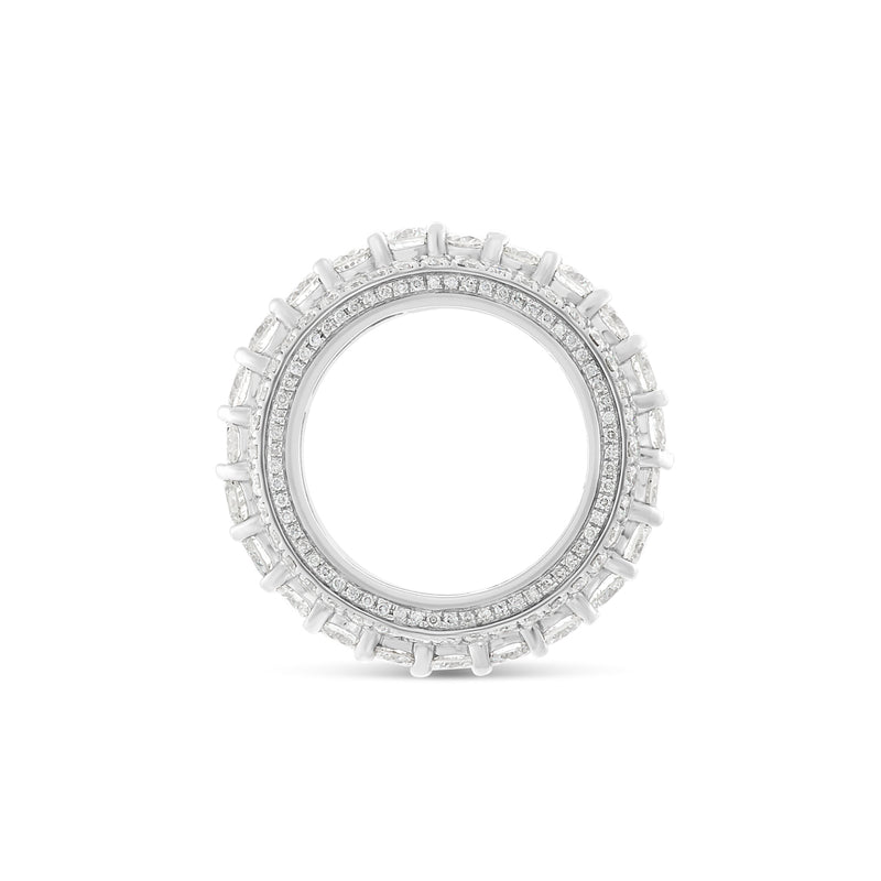5-Row Diamond Middle Raised Eternity Band