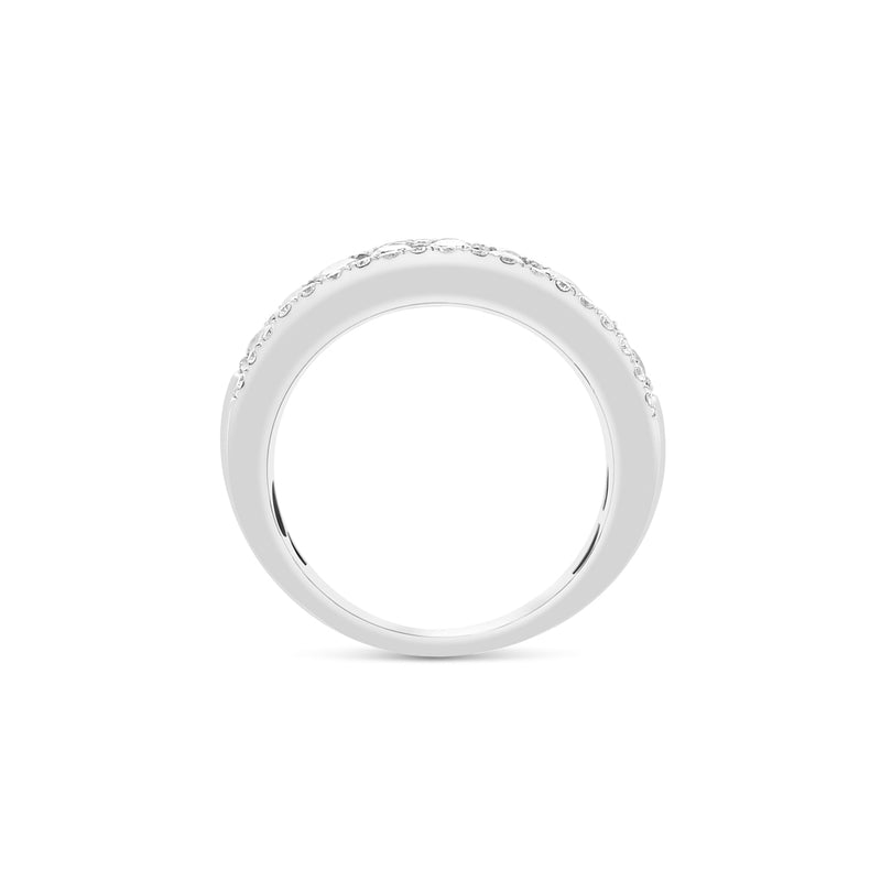 Multi Row Diamond Half Eternity Statement Ring