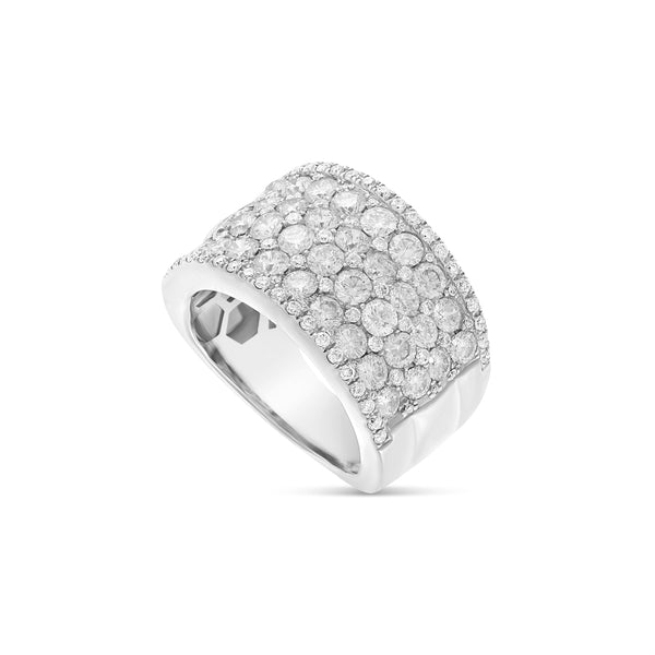 Multi Row Diamond Half Eternity Statement Ring