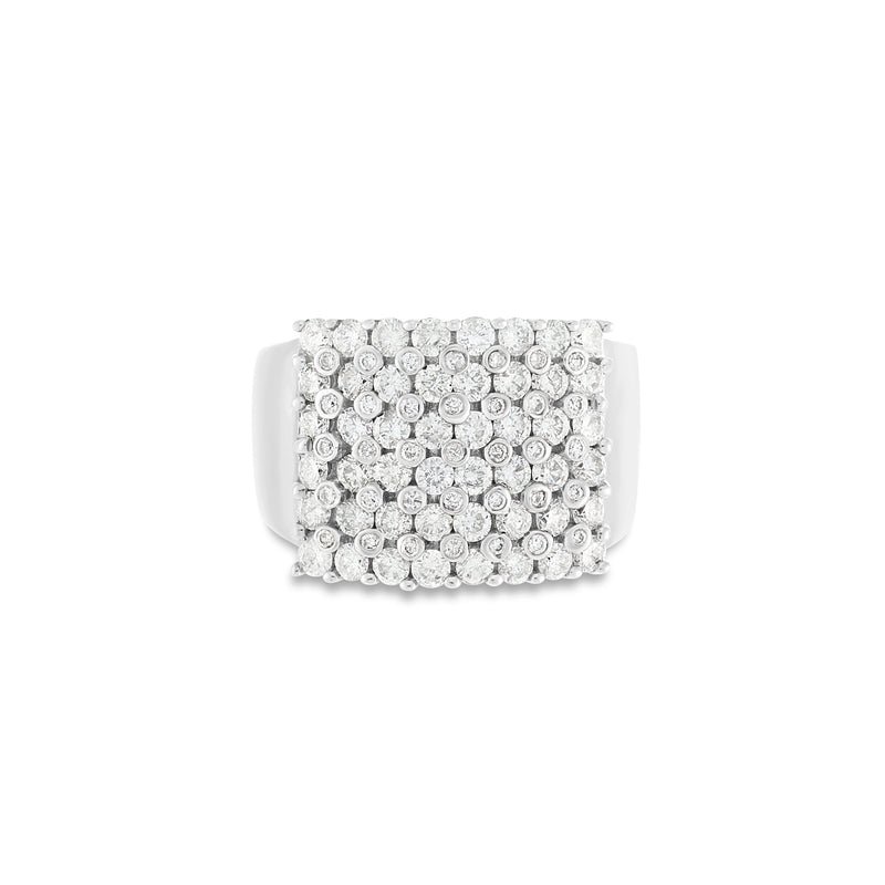 Square Shaped Top Diamond Men's Fashion Ring - 3,75 ctw