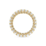 14k Yellow Gold with 3.8 mm VVS Emerald Diamond Eternity Band Ring