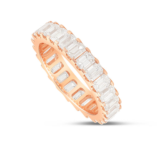 4,5ct Emerald Cut Diamond Eternity Band