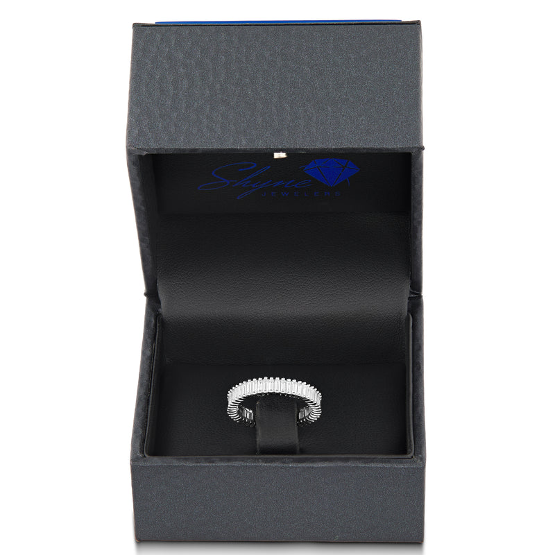 14k White gold with Baguette Diamond Eternity Band Ring