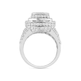 14 karat White Gold Men's Square Top Shape Statement Diamond Ring