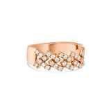 10K Rose Gold Diamond half Cuban Ring