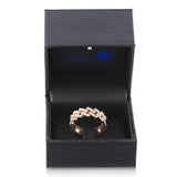 10K Rose Gold Diamond half Cuban Ring
