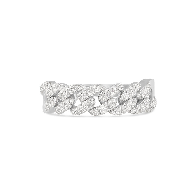 White Gold Cuban Diamond Ring