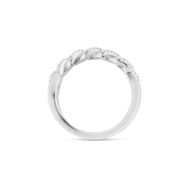 White Gold Cuban Diamond Ring