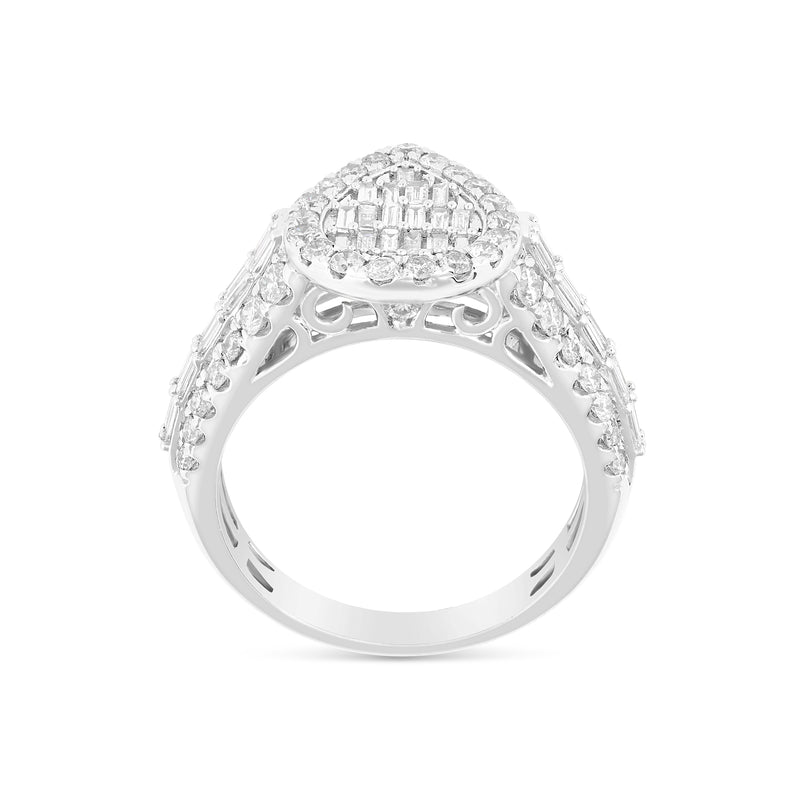 His and Hers Baguette & Round Diamond Trio Ring Set