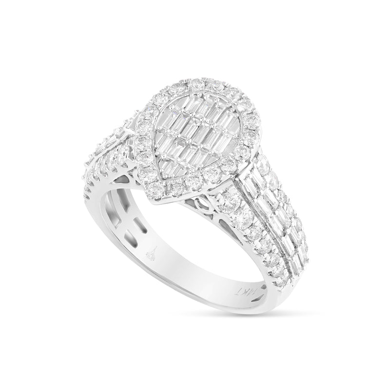 His and Hers Baguette & Round Diamond Trio Ring Set