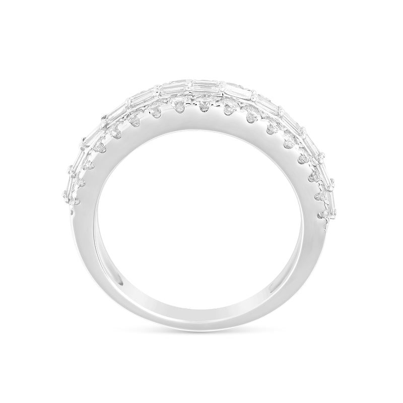 His and Hers Baguette & Round Diamond Trio Ring Set