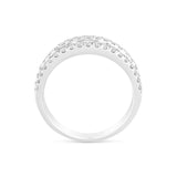 14K Solid White Gold Natural Diamond 3 Rings Set