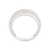 14K Solid White Gold Natural Diamond 3 Rings Set
