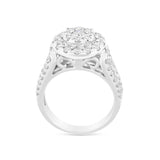 14K Solid White Gold Natural Diamond 3 Rings Set