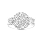 14K Solid White Gold Natural Diamond 3 Rings Set