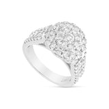 14K Solid White Gold Natural Diamond 3 Rings Set