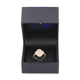 10k Yellow Gold Round and Baguette Diamond Clover Ring