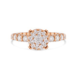 14K Rose Gold Cluster Diamond Ring