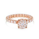 14K Rose Gold Cluster Diamond Ring