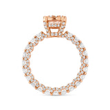 14K Rose Gold Cluster Diamond Ring