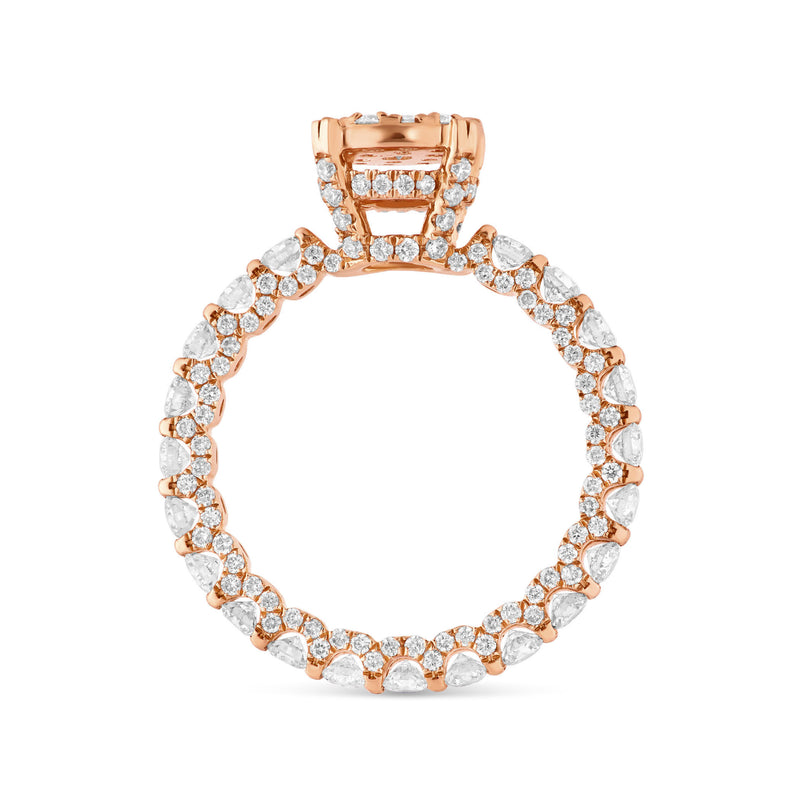 14K Rose Gold Cluster Diamond Ring