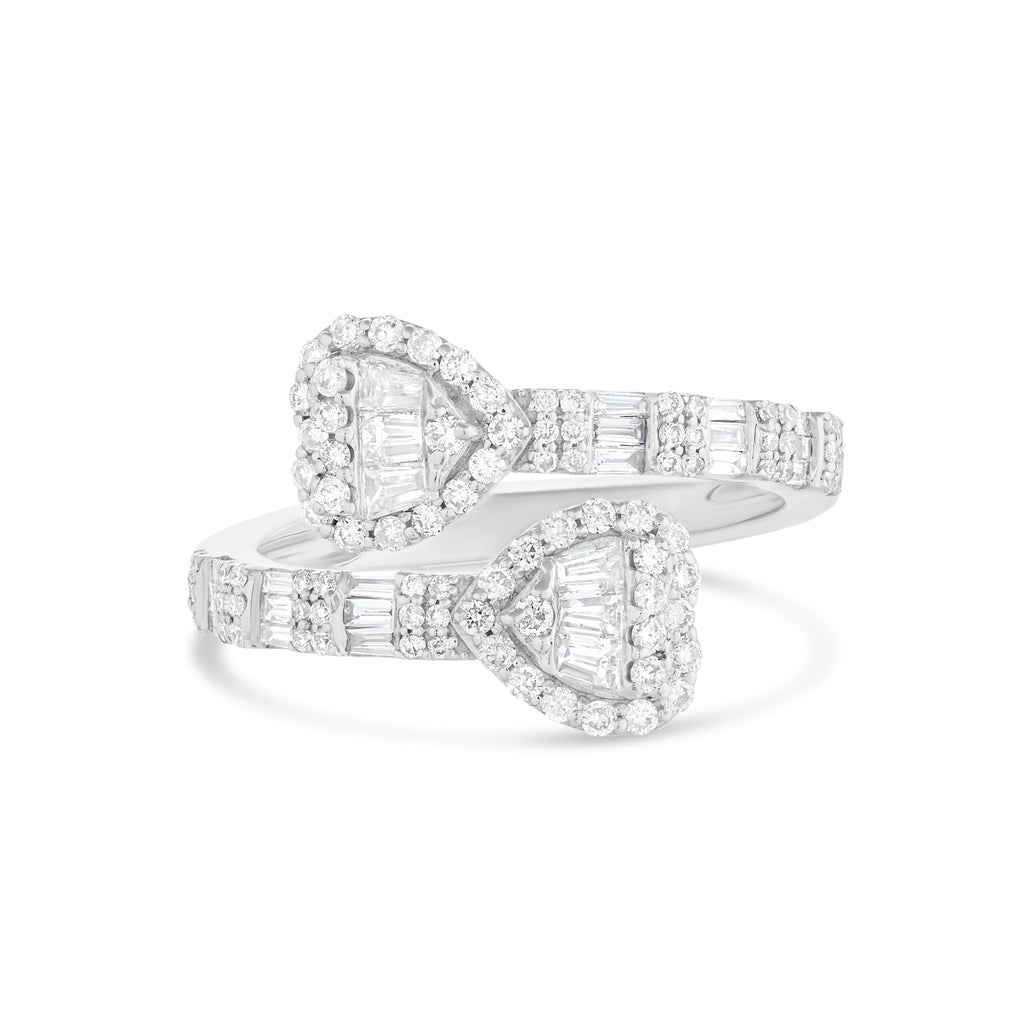 Cuff Heart Rings 10K White Gold Diamond Open-Cuff Heart Ring – SHYNE JEWELERS