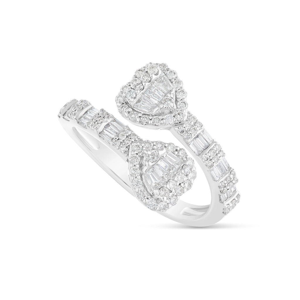 Cuff Heart Rings 10K White Gold Diamond Open-Cuff Heart Ring – SHYNE JEWELERS