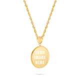 14K Gold Small Flat Picture Pendant