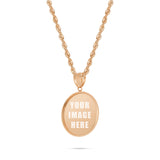 14K Gold Small Flat Picture Pendant